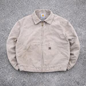 Carhartt Detroit Cropped Tan Jacket Size XL Workwear Streetwear Outerwear